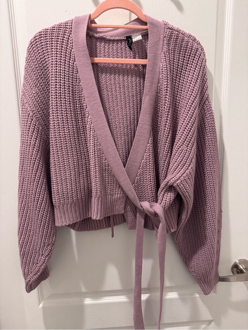 Divided Lilac Wrap Cardigan